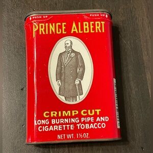 Vintage Prince Albert Crimp Cut Smoking Pipe Tobacco Pocket Tin